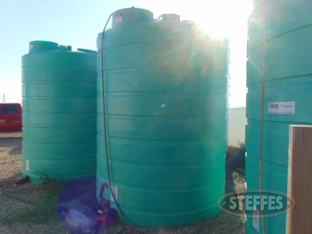 (2) Enduraplas liquid fert. poly tanks,  3,000 gal.,